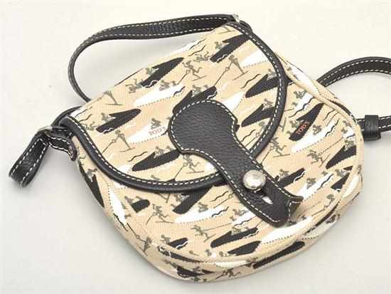 Appraisal: A PRINTED CANVAS BAG BY TODS WITH BLACK LEATHER TRIM