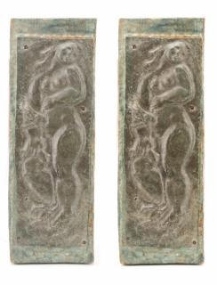 Appraisal: Lorrie Goulet Draped Nude Lead Relief Panel Lorrie Goulet American