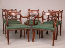 Appraisal: Set of Eight Cuban Mahogany Dining Chairs ca th Century