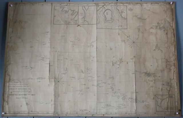 Appraisal: SEVEN ROLL UP NAUTICAL CHARTS TO INCLUDE ONESHOWING TAPUTAPUATEA OR