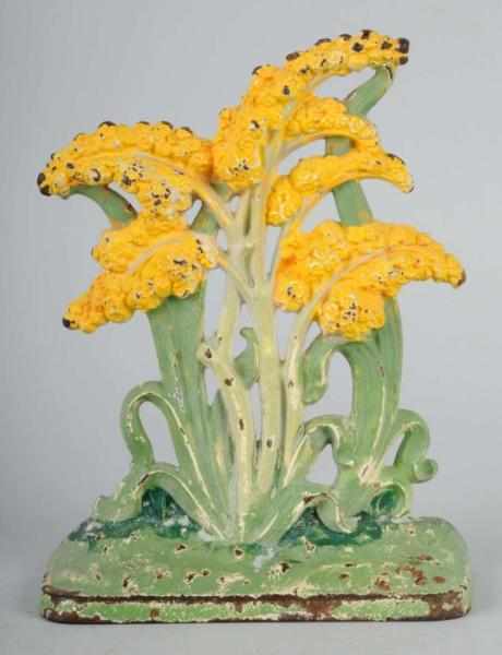 Appraisal: Cast Iron Goldenrod Doorstop Description Made by Hubley Condition Good