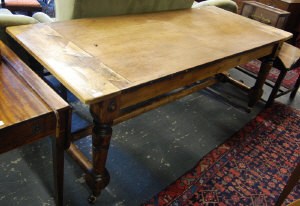 Appraisal: A th century fruitwood and pine refectory table the top