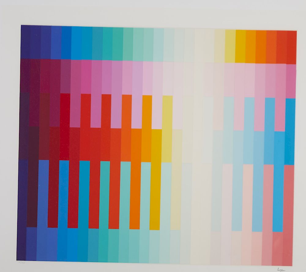 Appraisal: Yaacov Agam Magic Rainbow Silkscreen Yaacov Agam b Silkscreen print