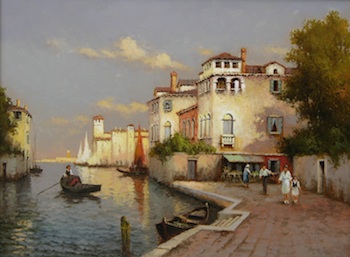 Appraisal: Yuri Zeleng Russian b Venice Oil on canvas Image measures