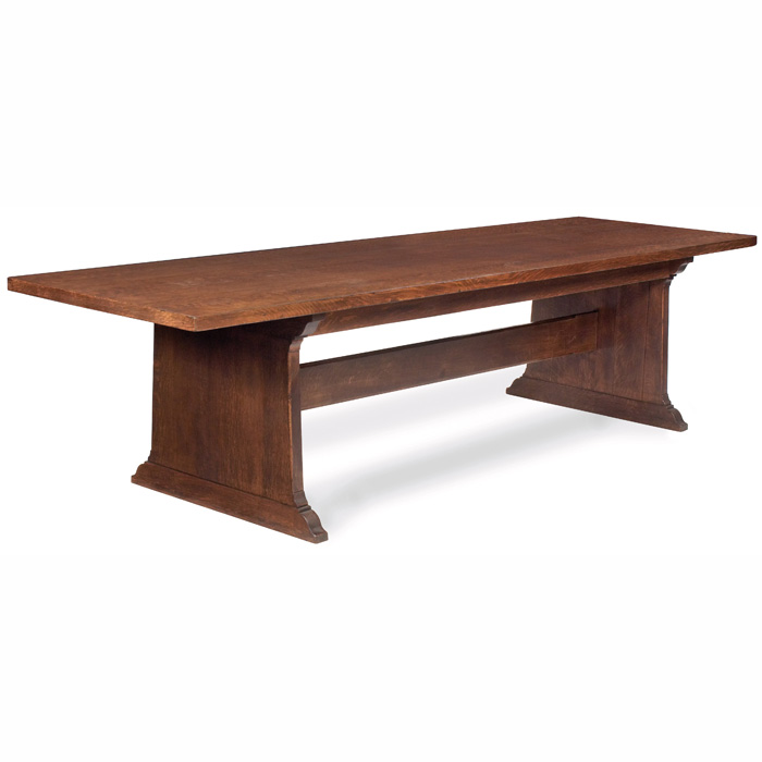 Appraisal: Art and Crafts library table designed by A W Adler