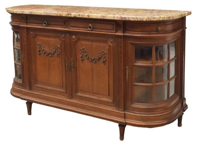 Appraisal: French Louis XVI style marble-top oak sideboard early th c