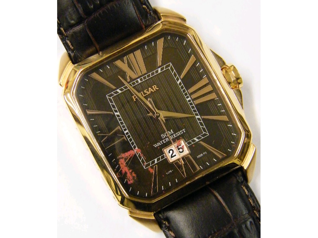 Appraisal: Pulsar V J gentleman's gold plated wristwatch mm as new