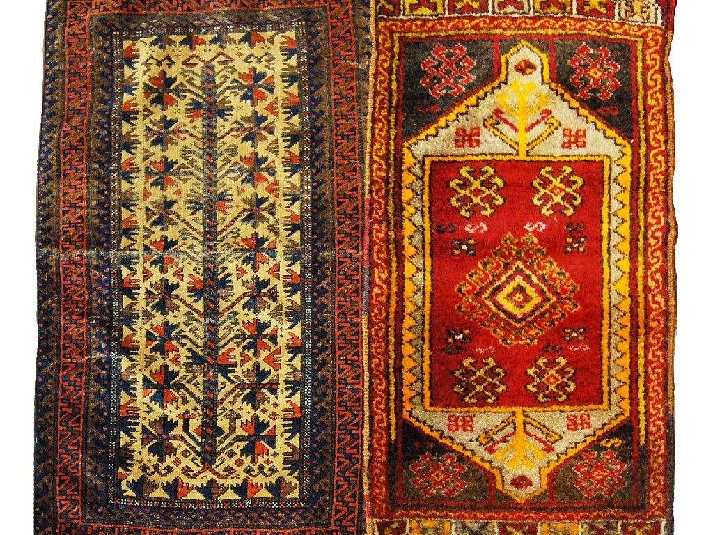 Appraisal: Balouch fine Pushti circa and a Turkish Yastic