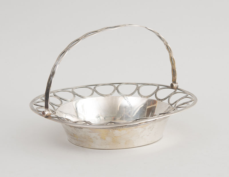 Appraisal: FEDERAL SILVER CAKE BASKET Struck twice 'J H ' within