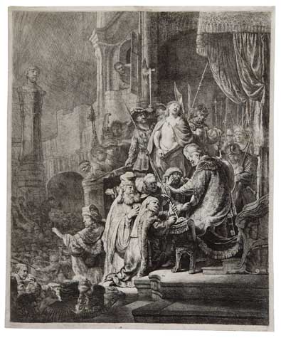 Appraisal: REMBRANDT VAN RIJN Christ before Pilate Large Plate Etching engraving