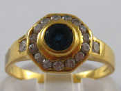 Appraisal: A yellow metal tests carat gold sapphire and diamond ring