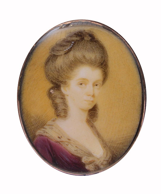 Appraisal: OZIAS HUMPHREY - An oval miniature portrait of a young