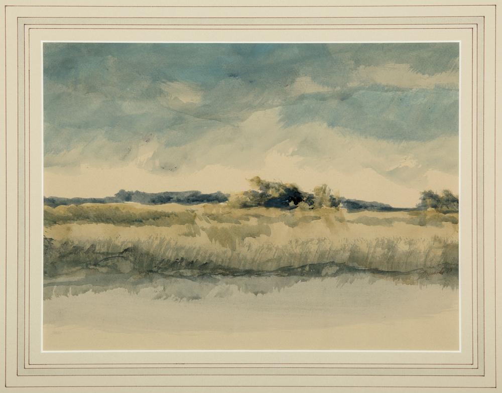 Appraisal: American School th c Storm on the Horizon watercolor on