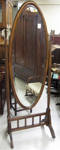 Appraisal: FREESTANDING CHEVAL MIRROR Continental c 's having an oval mirror