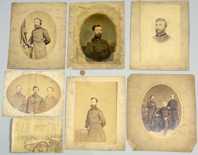 Appraisal: Images Union Officers incl Ruger Group of six Civil War