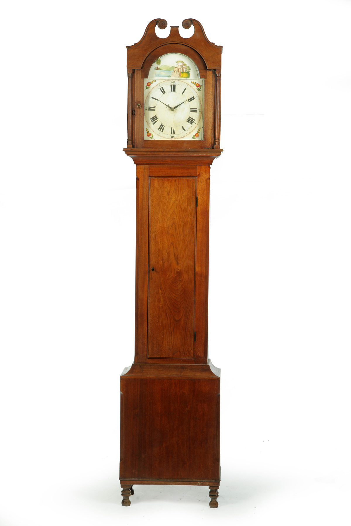 Appraisal: VIRGINIA SHERATON TALL CASE CLOCK Second quarter- th century walnut