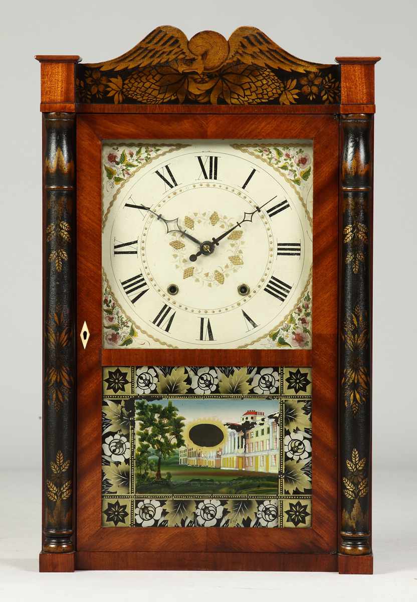 Appraisal: M E Blakeslee Plymouth CT Shelf Clock Mahogany case with