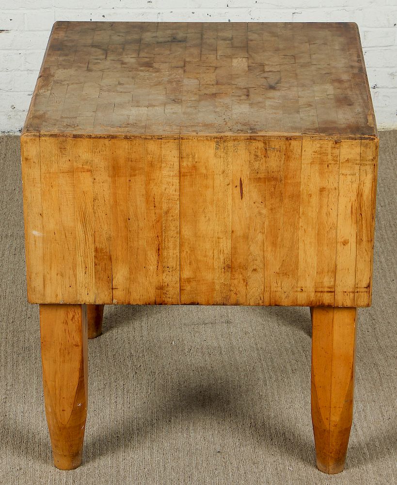 Appraisal: Antique Butcher Chopping Block Antique Butcher Chopping Block Table Size