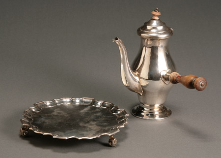 Appraisal: George IV Side Handle Silver Coffeepot and a George V