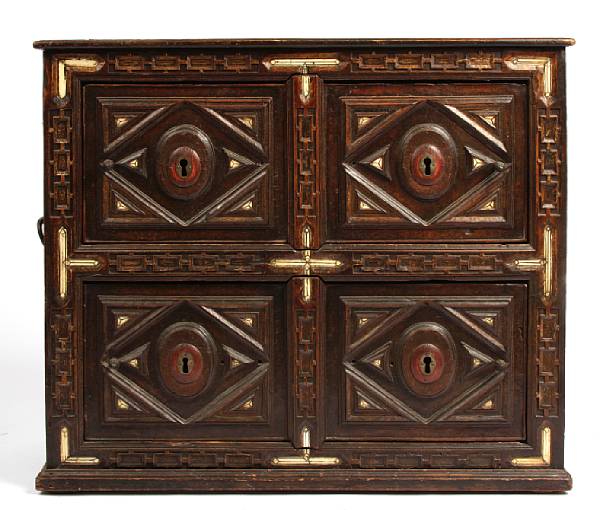 Appraisal: A William and Mary style chest with bone inlay composed