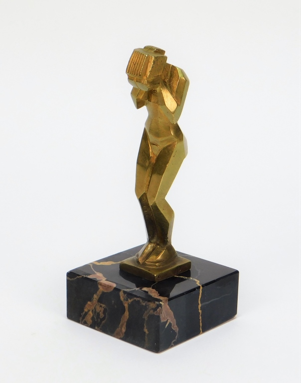 Appraisal: SM FRENCH GILDED BRONZE ART DECO NUDE WOMAN STATUE FranceEarly