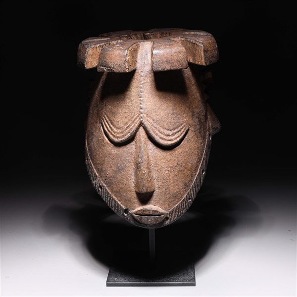 Appraisal: African mask carved from a single piece of wood with