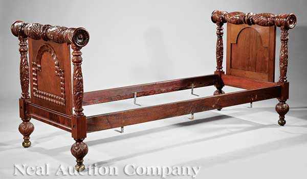 Appraisal: An American Classical Carved Mahogany Daybed c probably lower Mississippi