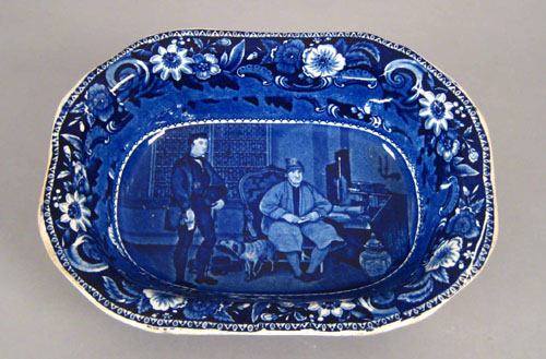 Appraisal: Blue Staffordshire entree dish th c depicting The Letter of