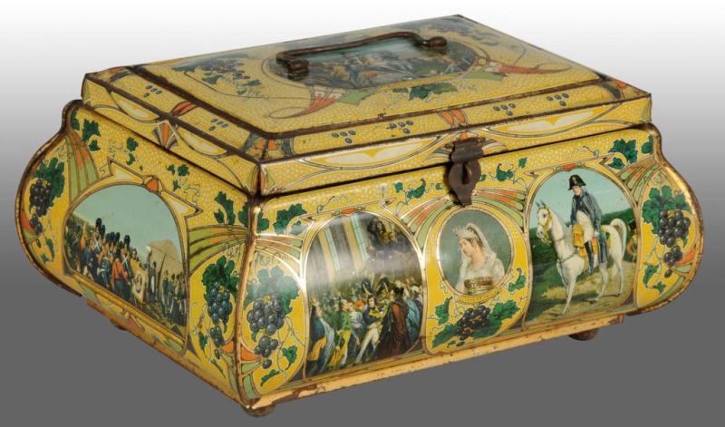 Appraisal: Large Napoleon Biscuit Tin Description Fantastic graphics and color Condition