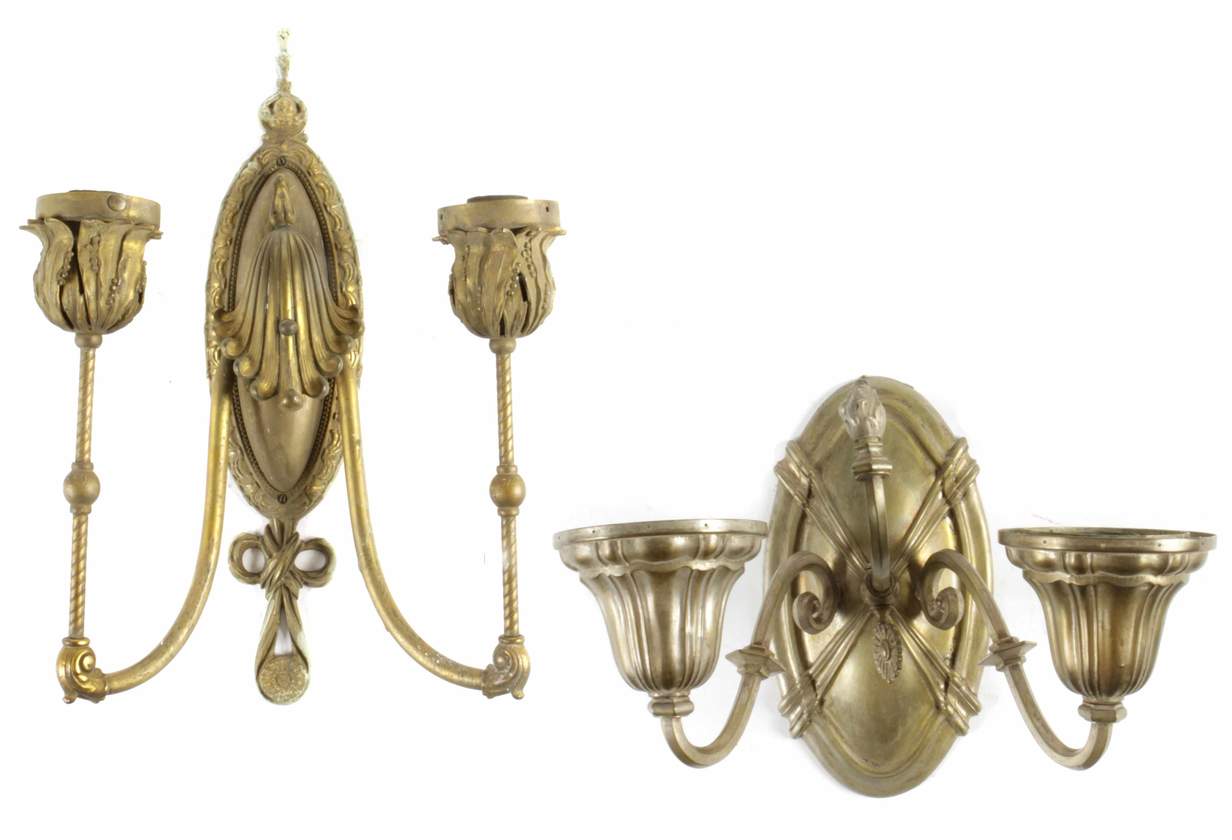 Appraisal: A group of ten brass wall sconces height of largest