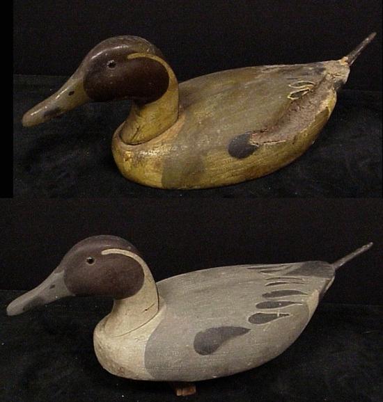 Appraisal: Two decoys made by Decoys Unlimited pintails yellow and grey