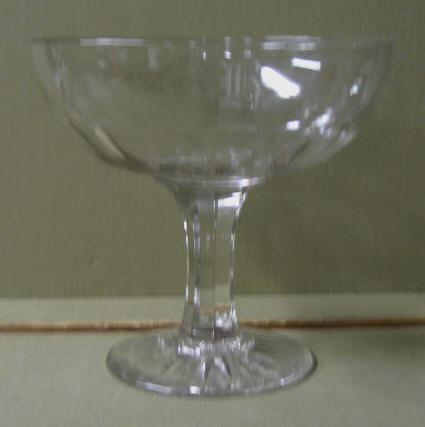 Appraisal: ANTIQUE LEADED GLASS COMPOTE Footed with round bowl cut band