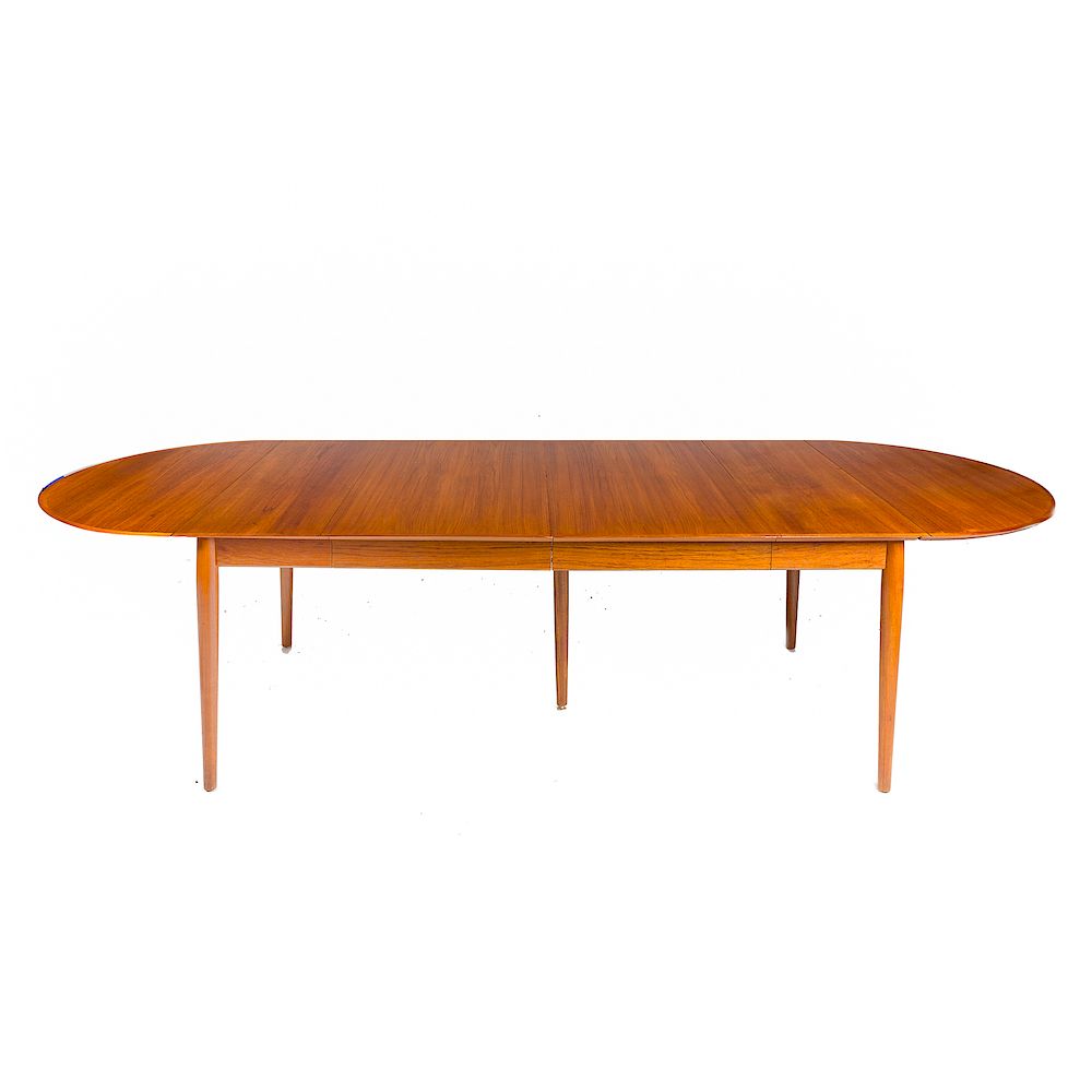 Appraisal: Arne Vodder Mid-century Modern teak dining table Sibast circa applied