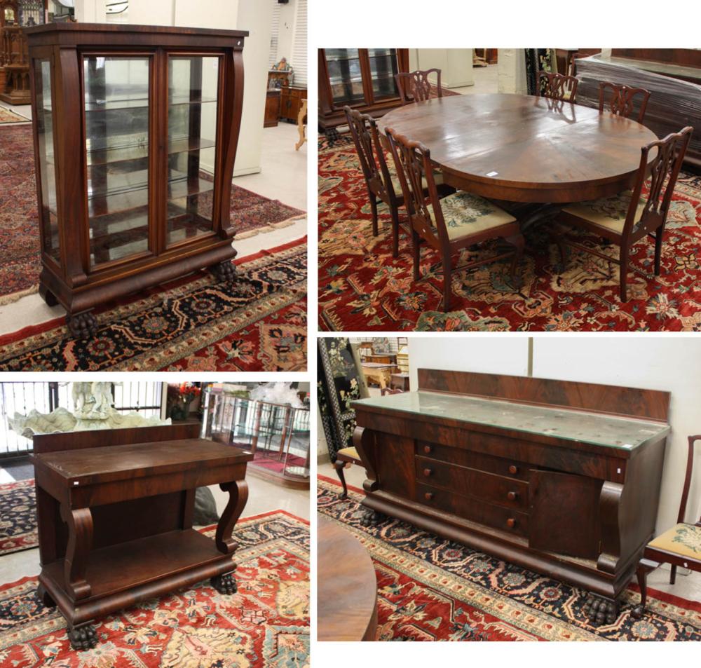 Appraisal: TWELVE-PIECE MAHOGANY DINING SET Empire Revival style Berkey Gay Furniture