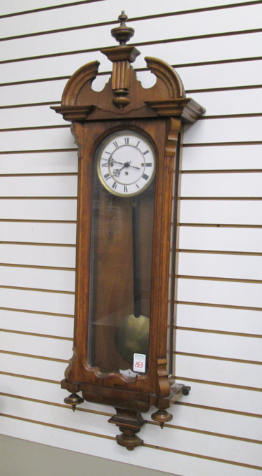 Appraisal: THREE-WEIGHT GRANDE SONNERIE WALL CLOCK German late th century Overall