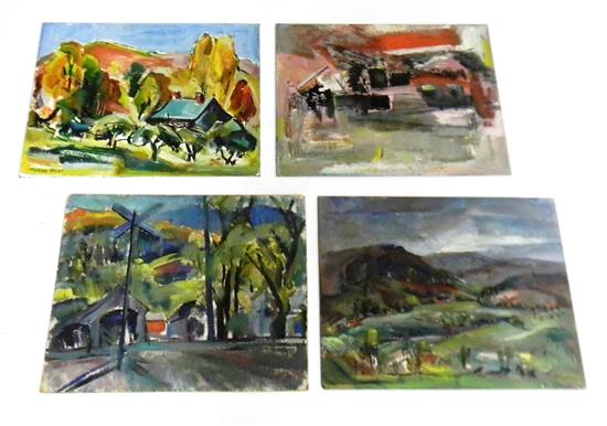 Appraisal: Marion Huse American - four unframed works oil on board