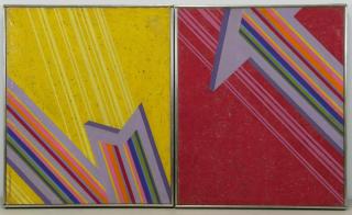 Appraisal: PREMINGER Mary Pair Oils on Canvas Arrows Both Signed and