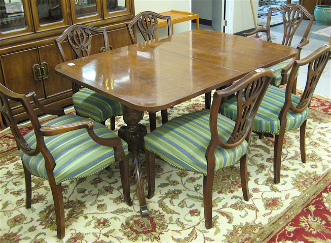 Appraisal: FEDERAL STYLE MAHOGANY DINING TABLE AND CHAIR SET American mid