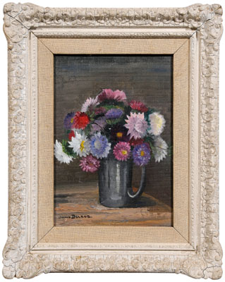 Appraisal: Julius Delbos painting New York - still life with flowers