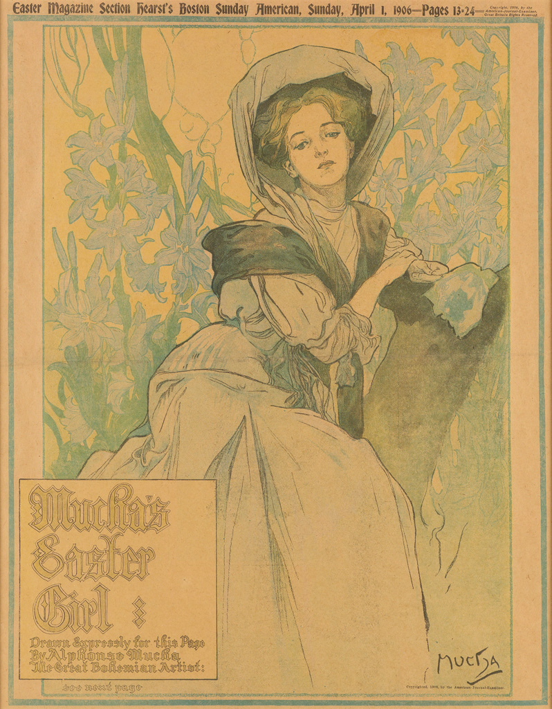 Appraisal: ALPHONSE MUCHA - MUCHA'S EASTER GIRL HEARST BOSTON SUNDAY AMERICAN