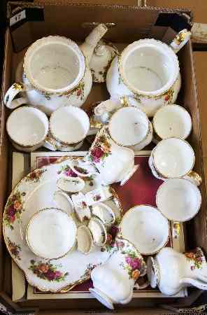 Appraisal: Royal Albert Old Country Roses Large Tray including Tea Pots