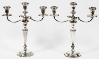 Appraisal: COLUMBIA STERLING CANDELABRUM PAIR COLUMBIA STERLING CANDELABRUM PAIR H A