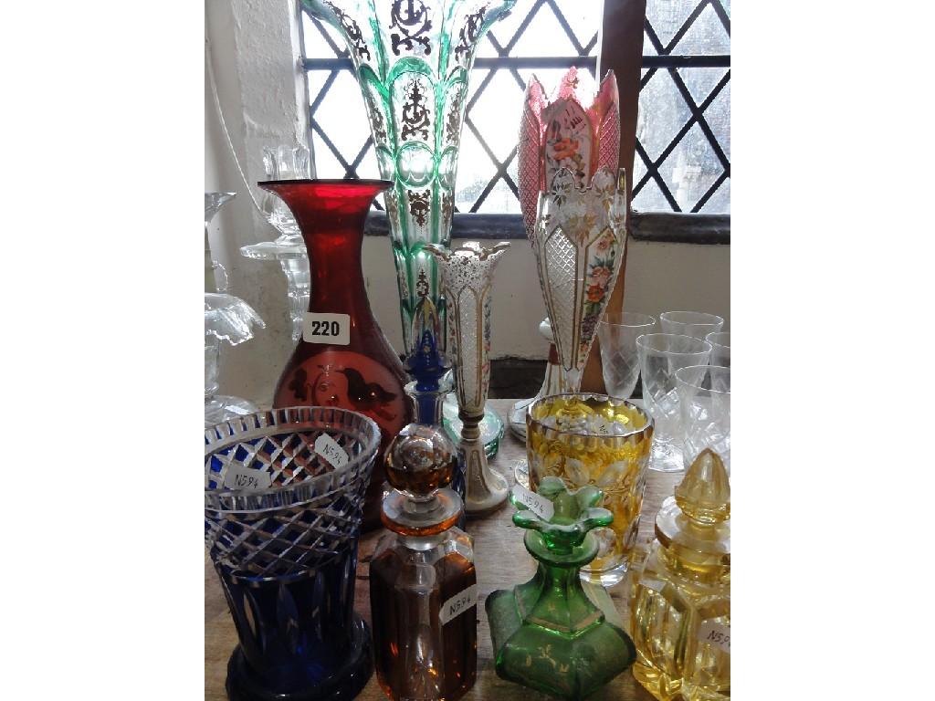 Appraisal: A collection of th century Bohemian type glassware including a