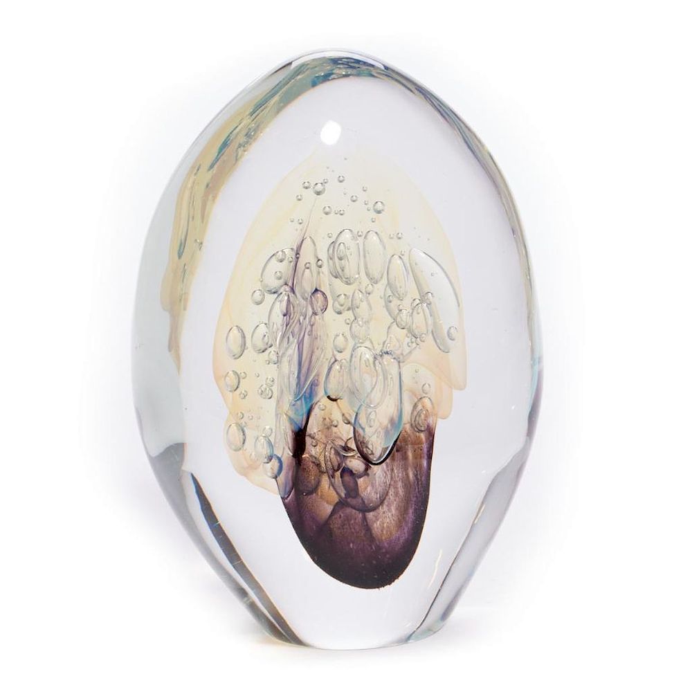 Appraisal: A large blown glass paperweight A large blown glass paperweight