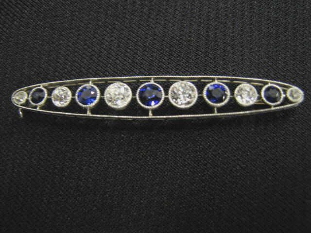 Appraisal: Diamond Platinum Art Deco Bar Pin six diamonds totaling carats