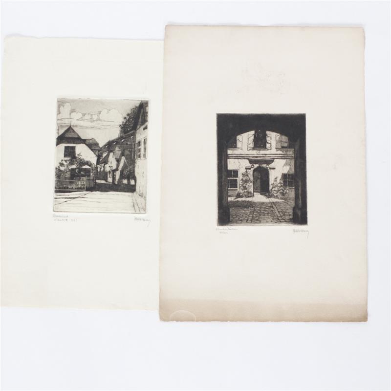 Appraisal: Two Austrian Etchings Wien