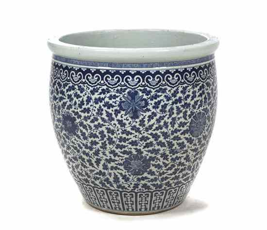 Appraisal: A Chinese Ceramic Jardiniere of tapering form having allover blue