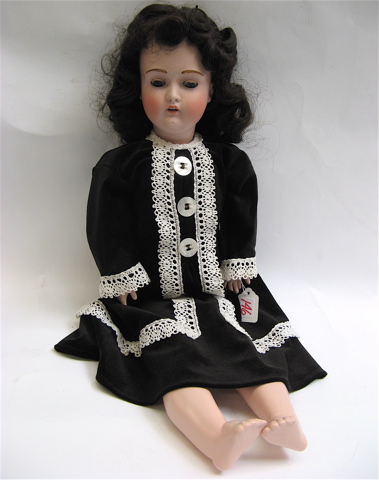 Appraisal: KESTNER BISQUE HEAD GIRL DOLL H mold black wig sleep