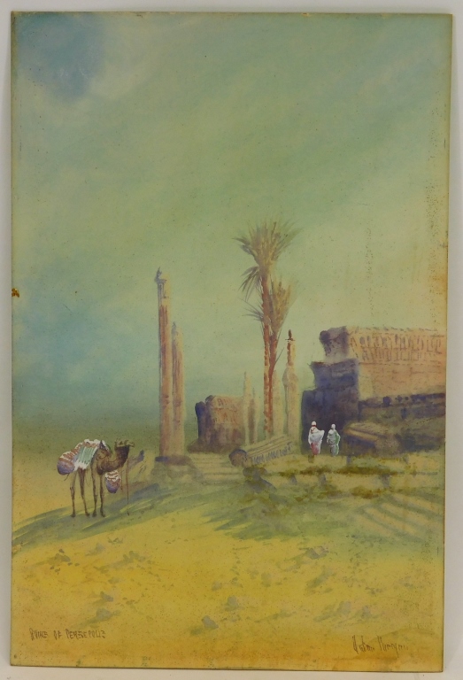 Appraisal: EUROPEAN ORIENTALIST RUINS OF PERSEPOLIS PAINTING Europe Late th-Early th