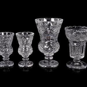 Appraisal: Four Waterford Cut Glass Vases Height of tallest example inches